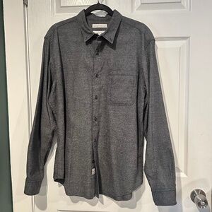 Banana Republic Men's Camden Fit 100% Cotton Heather Gray Dress Shirt sz Large